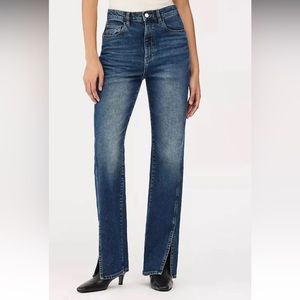 DL1961 Emilie Straight Ultra High Rise Vintage Fit Jean in Thundercloud Size 32